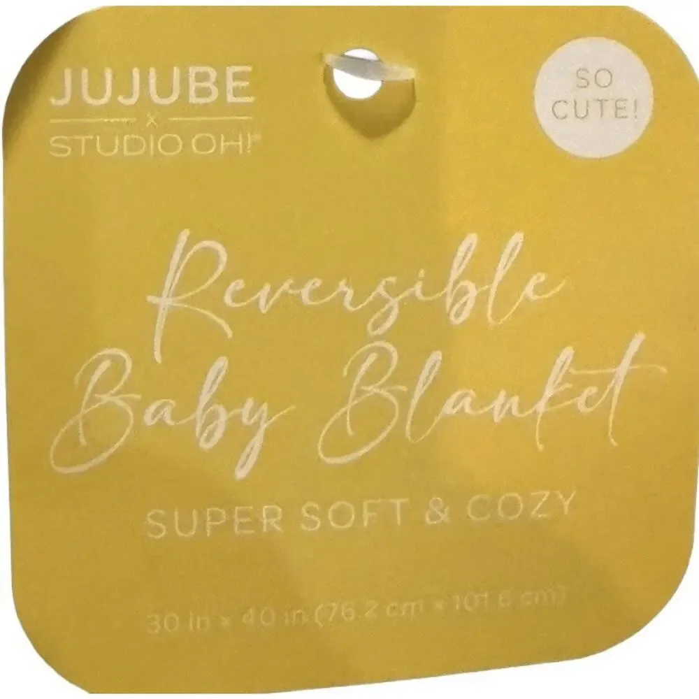 JuJuBe x Studio Oh Happy Baby Vibes Reversible Baby Blanket 30x40 NWT Soft